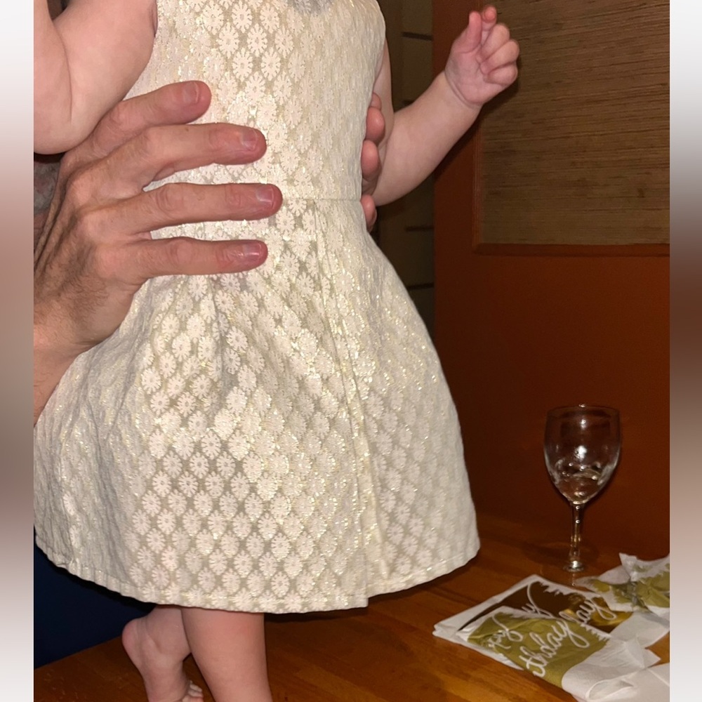 Elegant Gold Kids Dress